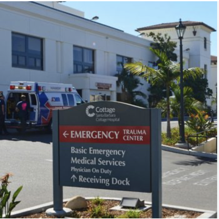 Cottage Health emergency department entrance sign