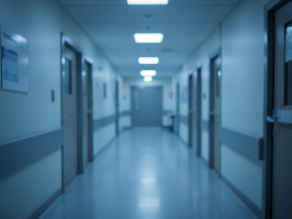 A quiet emergency department corridor